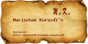 Marischek Kurszán névjegykártya